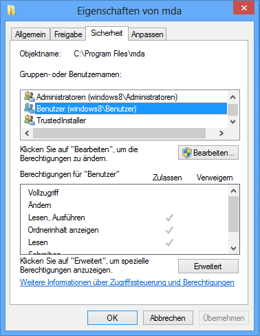 Verzeichnisrechte
